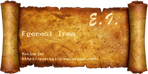 Egeresi Irma névjegykártya